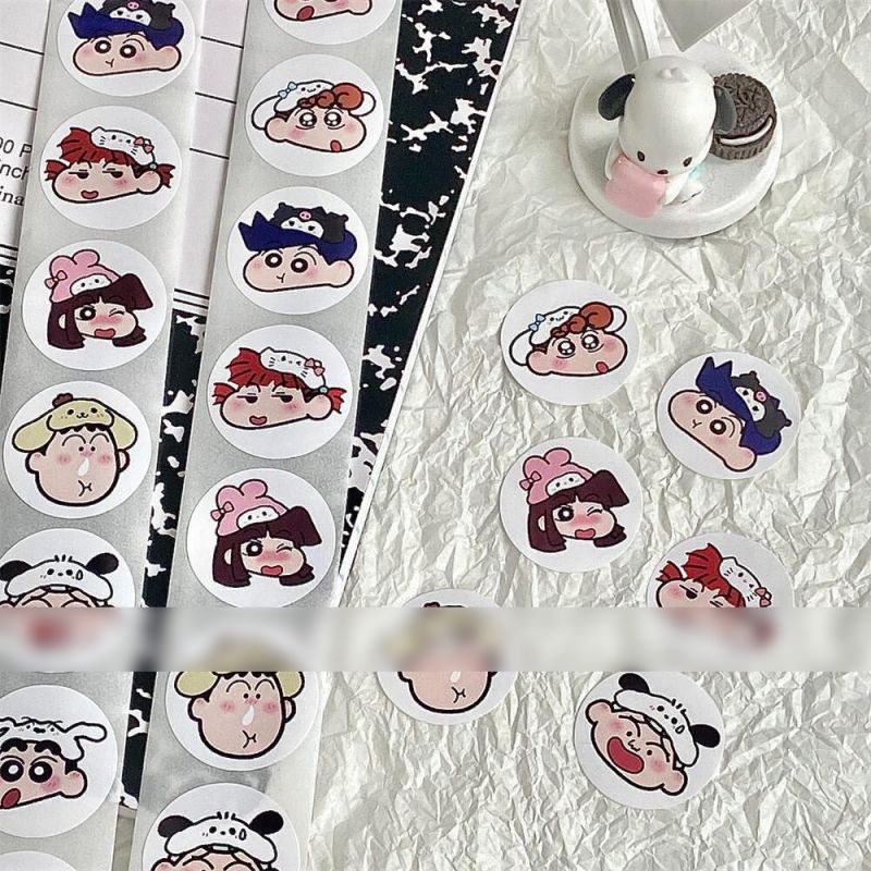 Fashion Sanrio Shin-chan Roll Stickers [1 Roll/500 Stickers] Paper ...